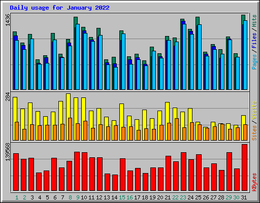 Daily usage for January 2022