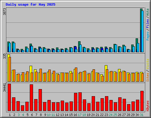 Daily usage for May 2025