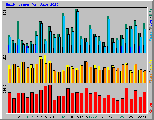Daily usage for July 2025