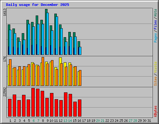 Daily usage for December 2025
