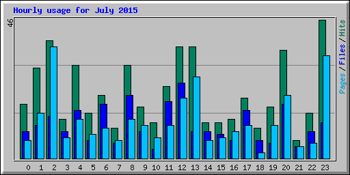 Hourly usage for July 2015