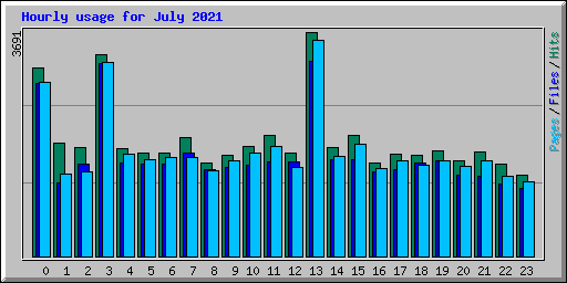 Hourly usage for July 2021