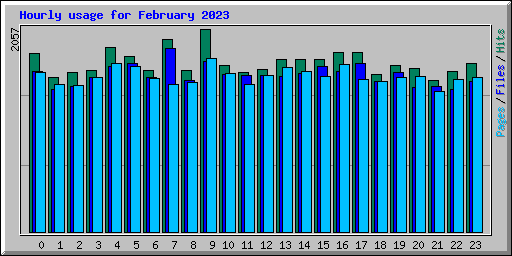Hourly usage for February 2023
