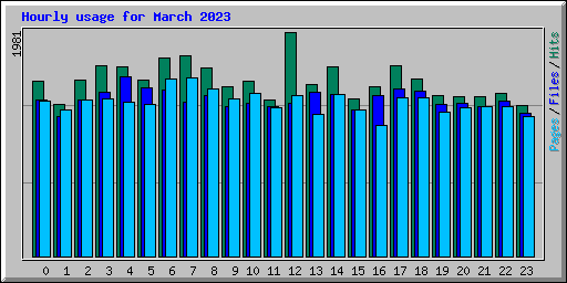 Hourly usage for March 2023
