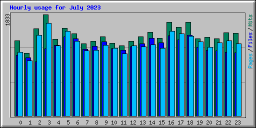 Hourly usage for July 2023